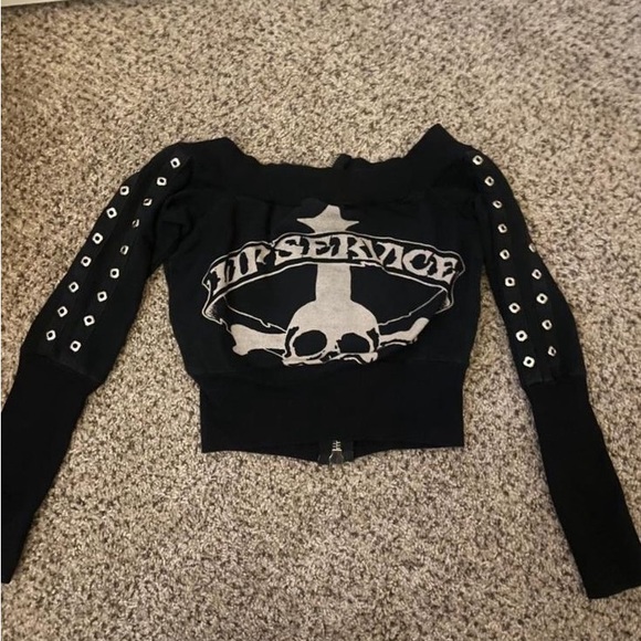ISO lip service long sleeve off shoulder top - Picture 1 of 1